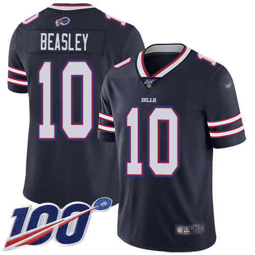 Men Buffalo Bills #10 Cole Beasley Limited Navy Blue Inverted Legend 100th Season NFL Jersey
